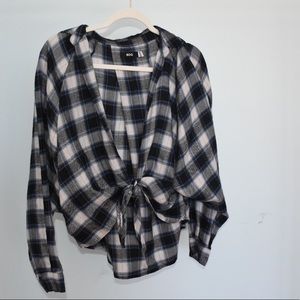 Urban Outfitters Tie-Front Flannel Top